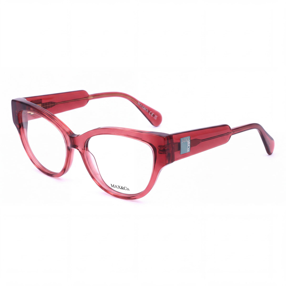 Max&Co. Women's Casual Eyeglasses with Acetate Frame in Bordeaux - Lens Width 53mm, Bridge 16mm, Temple Length 140mm, Photo 1