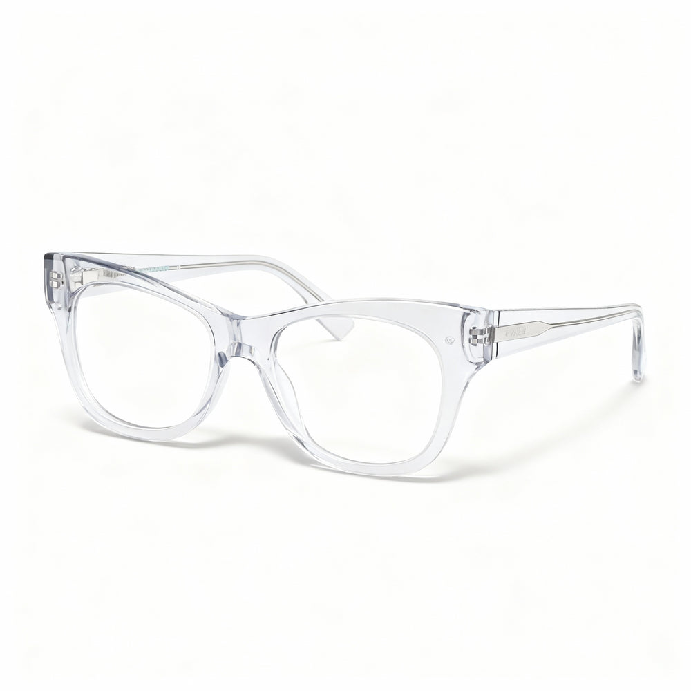 MCALLISTER Mc4504 Men's Cat-Eye Metal Grey Crystal Polarized Clear Polycarbonate Eyeglasses 52-19-140