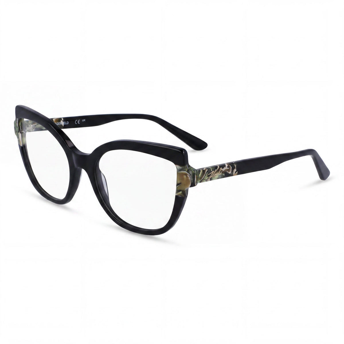 Gafas Oftálmicas Karl Lagerfeld Casual para Mujer, Montura de Acetato, Mármol Negro con Cristales Transparentes de 54mm, Photo 1