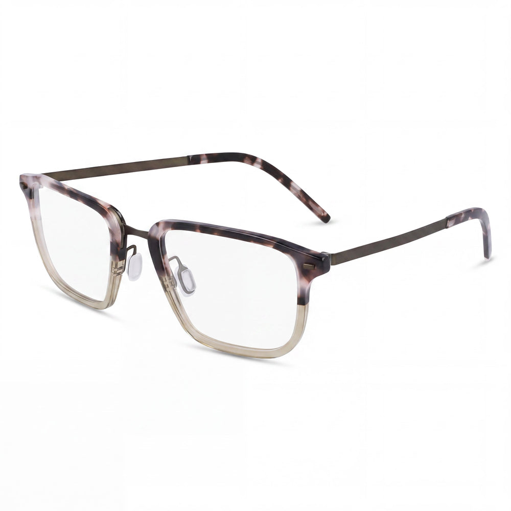 Gafas de metal Flexon B2037 para mujer, montura carey gris brillante, ancho de lente de 55 mm