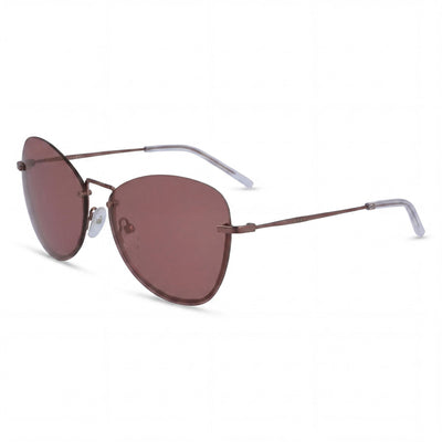 DKNY Dk100s Unisex Butterfly Style Plastic Frame Sunglasses in Mauve with Non-Polarized Acetate Lenses and UV Protection