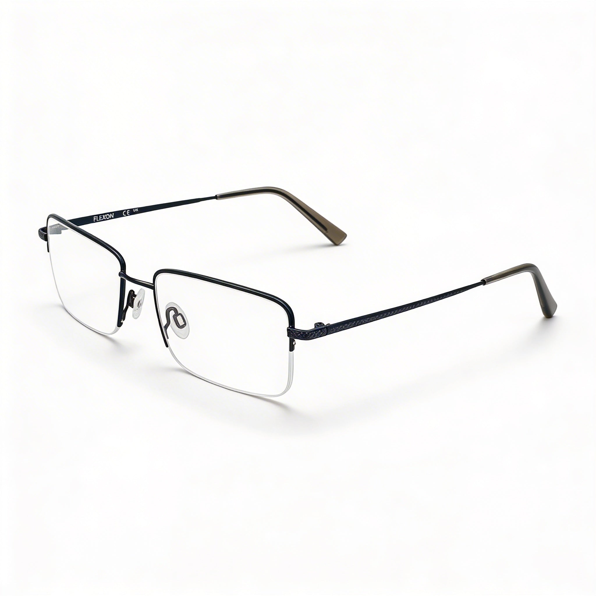Gafas Flexon para hombre con montura Flexon y lentes compuestas multicolor, azul marino satinado, ancho de lente: 2 mm, puente: 18 mm, patilla: 145 mm, Photo 1