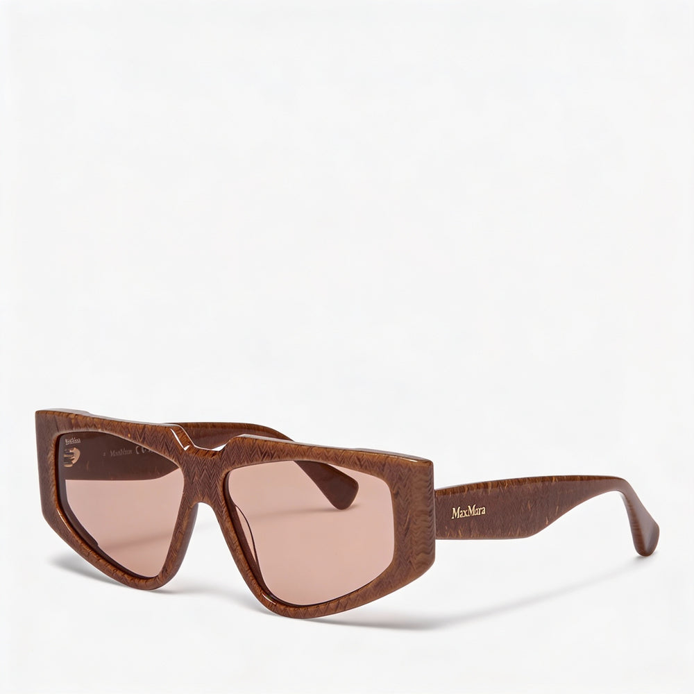 MaxMara Mm0125 Women's Havana Acetate Frame Brown Polycarbonate Lenses Eyewear 58-13-140