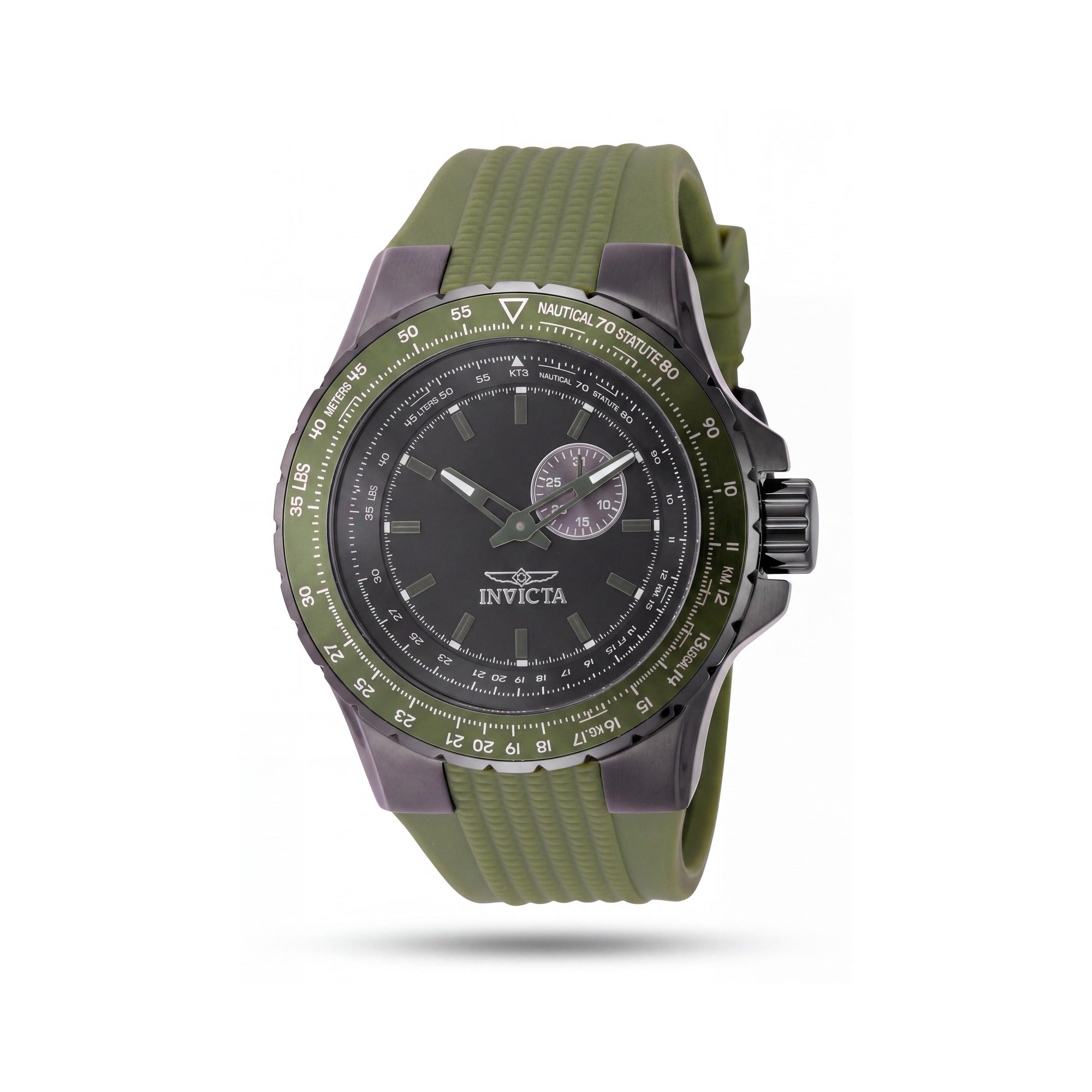 Invicta Aviator 49729 Reloj de cuarzo de acero inoxidable con esfera negra para hombre de 50 mm, Photo 1
