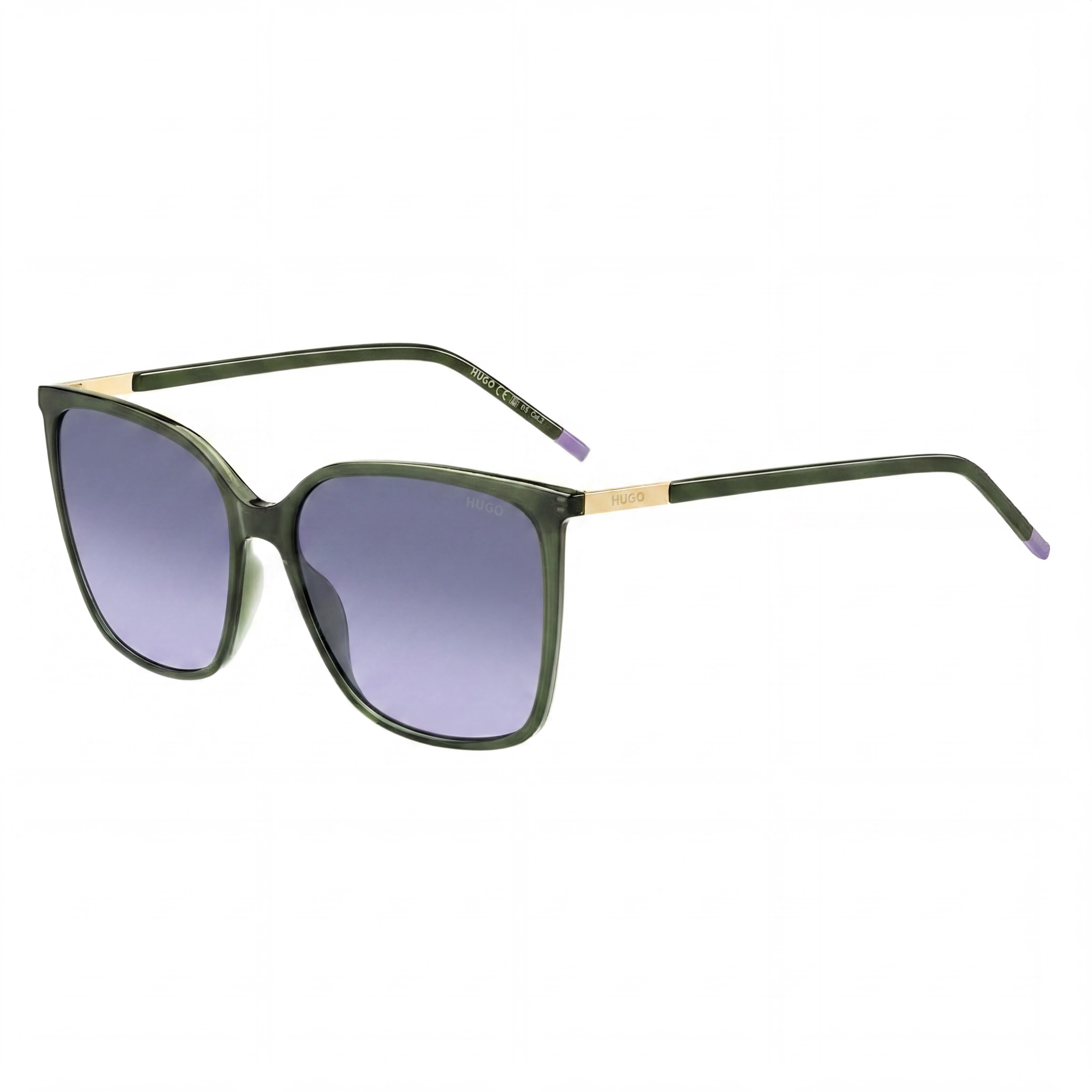HUGO Contemporary Women's Green Grey Polyamide Frame Green Non-Polarized Sunglasses 57mm, Photo 1