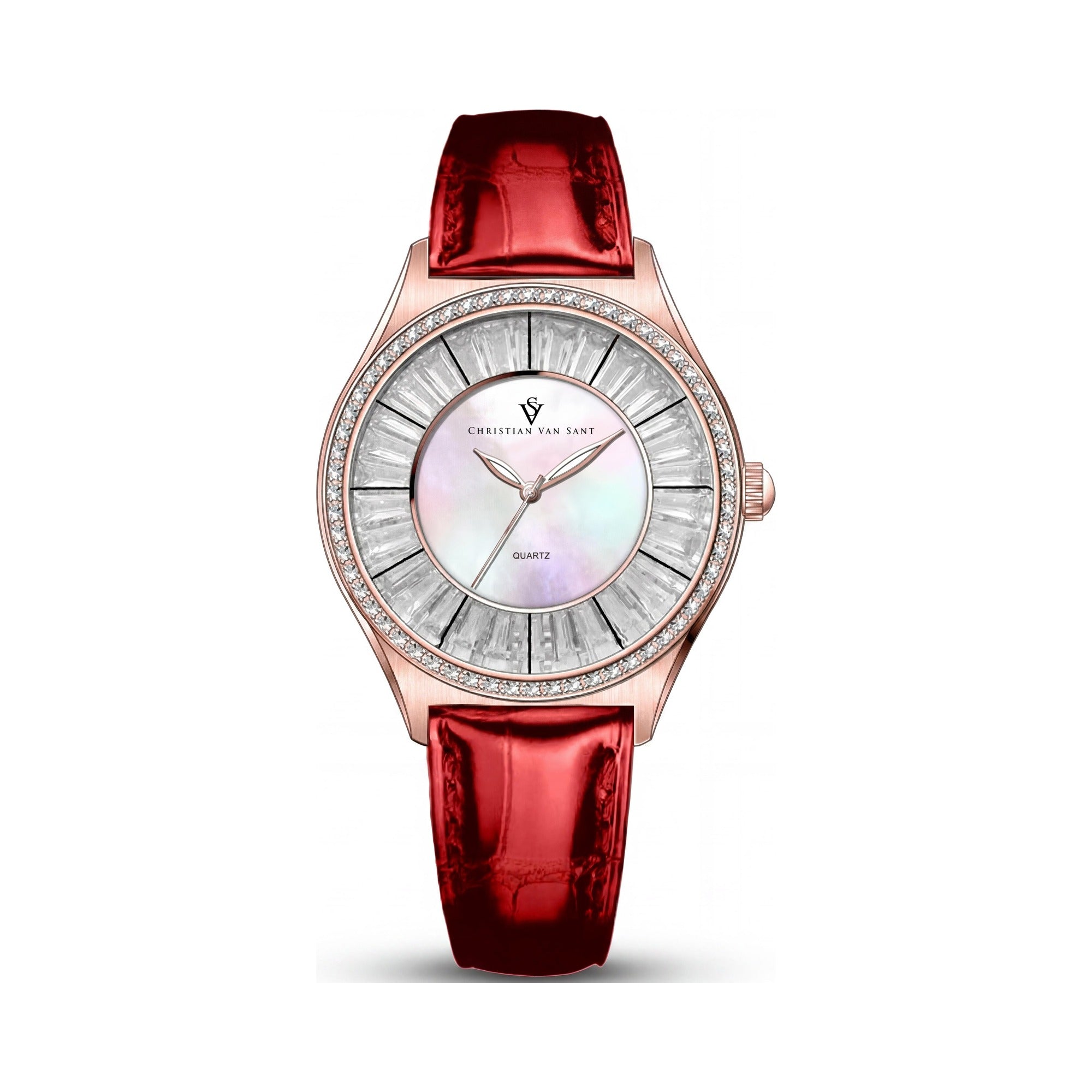 Reloj de mujer Christian Van Sant Luna CV3208 con esfera de nácar, acero inoxidable y cuero, Photo 1