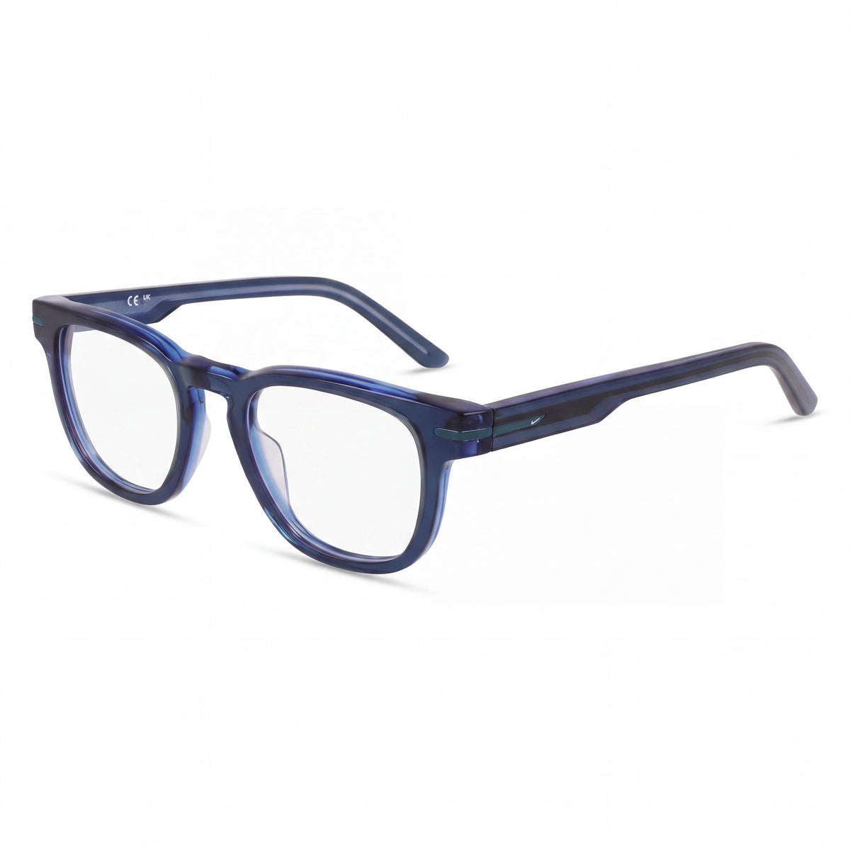 Nike 7175 Unisex Classic Acetate Eyeglasses with Teal Blue Laminate Frame and Polycarbonate Lenses 49-21-145, Photo 1