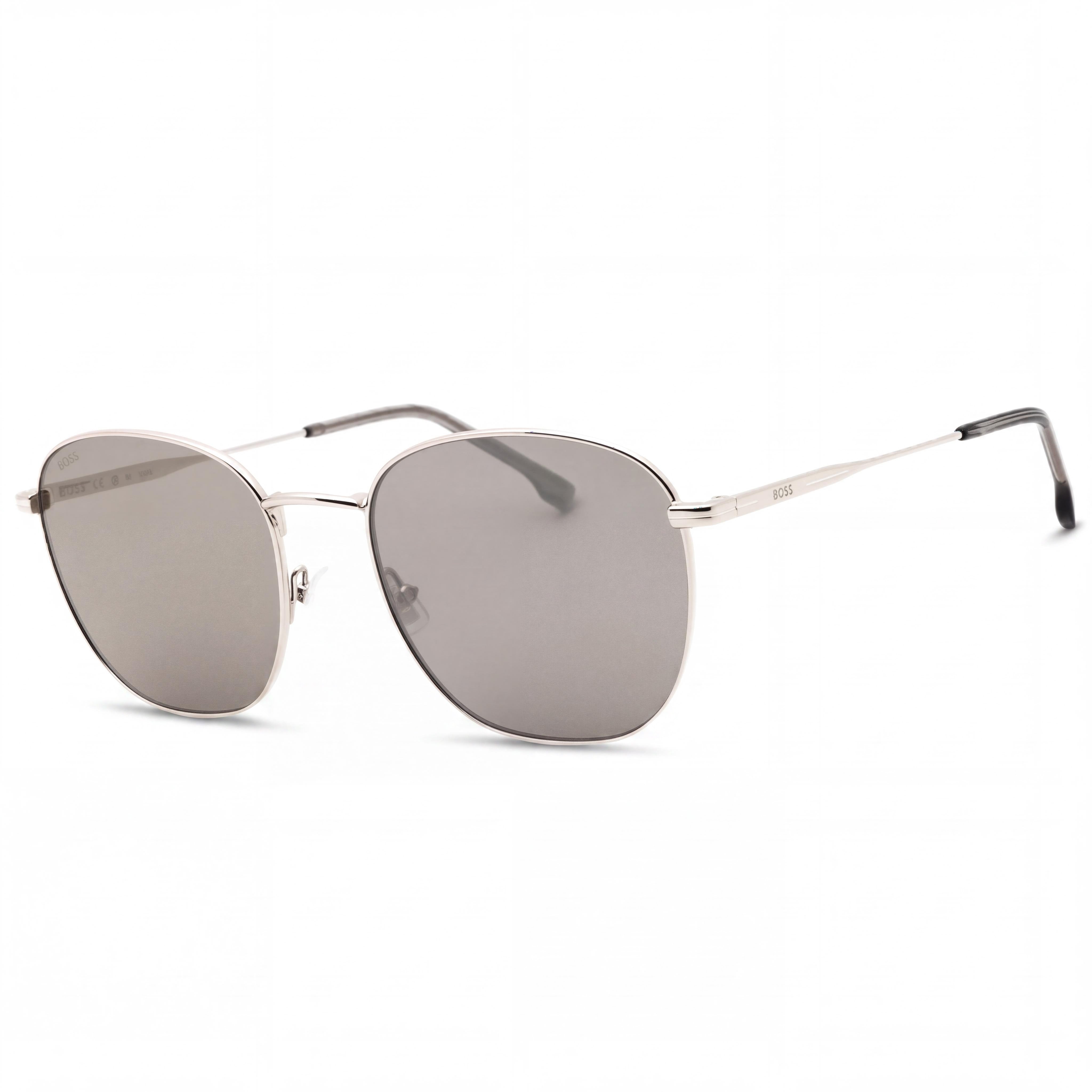 Hugo Boss BOSS 1561/F/SK Gafas de sol cuadradas de metal paladio con lentes plateadas no polarizadas para hombre 57 mm, Photo 1