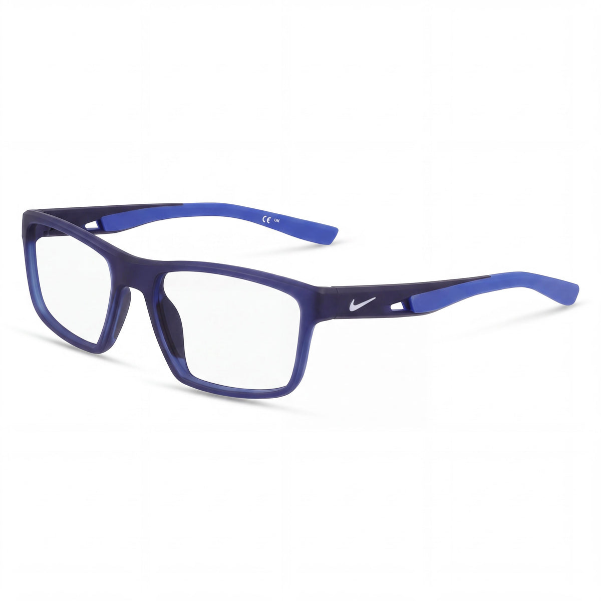 Nike 7015 N Men's Classic Acetate Eyeglasses with Transparent Lenses, Matte Midnight Navy/Racer Blue, 55mm, Photo 1