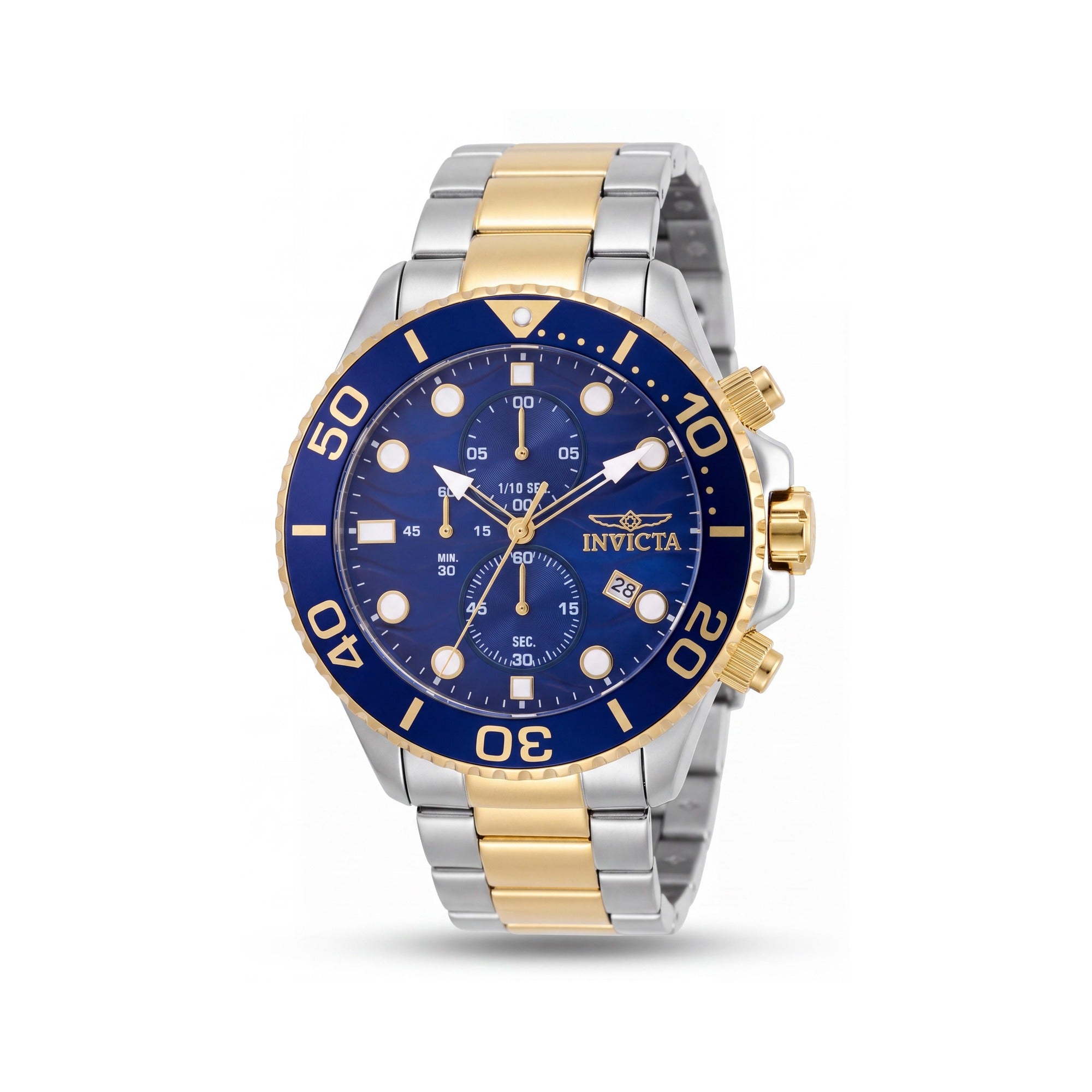 Invicta Pro Diver 50224 Men's Chronograph Quartz Watch with Blue Dial, Silver Stainless Steel Case, 53mm, Photo 1
