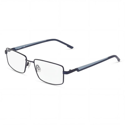 Flexon H6085 Men's Matte Navy Plastic Frame Eyeglasses with 55mm Lens, 17mm Bridge, 145mm Temple