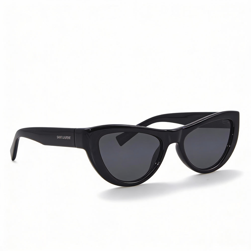 Yves Saint Laurent SL 676 Cat Eye Women's Black Injection Frame Sunglasses with Black Lenses, 53mm