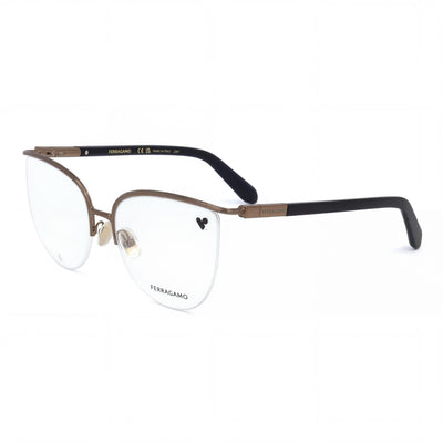 Ferragamo Sf2227 Women's Amber Gold Eyewear with Metal Frame and Polycarbonate Lenses 56mm