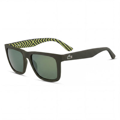 Gafas de sol Lacoste L750s para hombre con montura de plástico verde militar mate y lentes grises UV no polarizadas, 54 mm