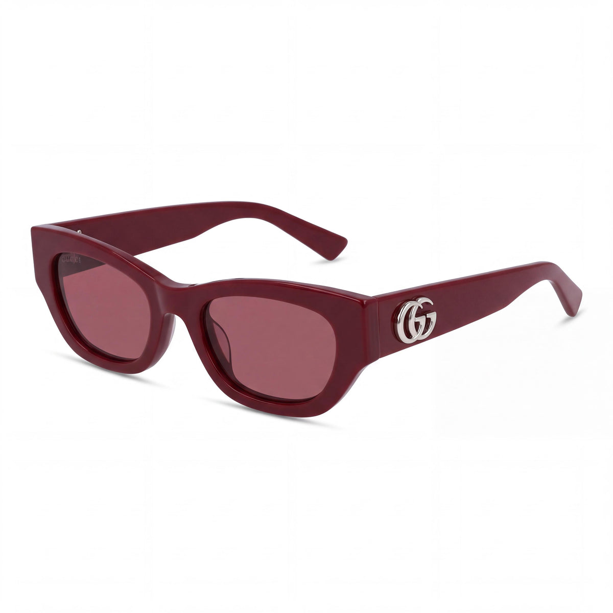 Gafas de sol Gucci GG1954SA modernas para mujer, con montura cuadrada de acetato en color rojo borgoña y lentes negras, 53-20-145mm, Photo 1