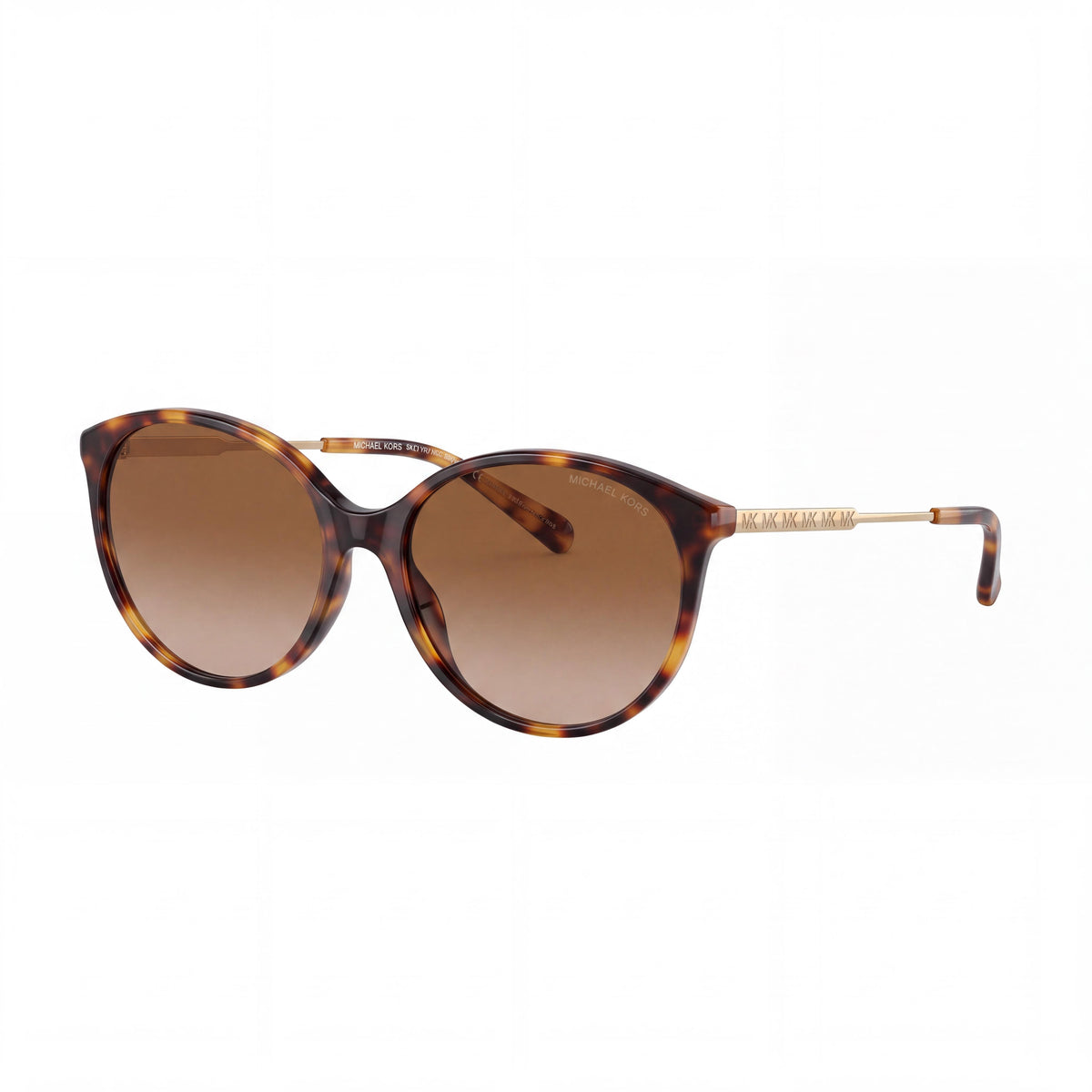 Michael Kors Cruz Bay Women's Round Amber Tortoise/Brown Gradient Metal UV Protection Sunglasses 56mm, Photo 1