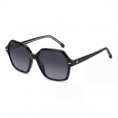 Gafas de sol Carrera 3026/S para mujer de acero inoxidable, negras, grises oscuras degradadas, 100 % de protección UV, no polarizadas, 56 mm