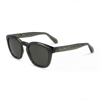 Ferragamo Sf2040se Gafas de Sol Rectangulares para Hombre de Acetato Transparente Caqui UV 400 No Polarizadas 50-21-145
