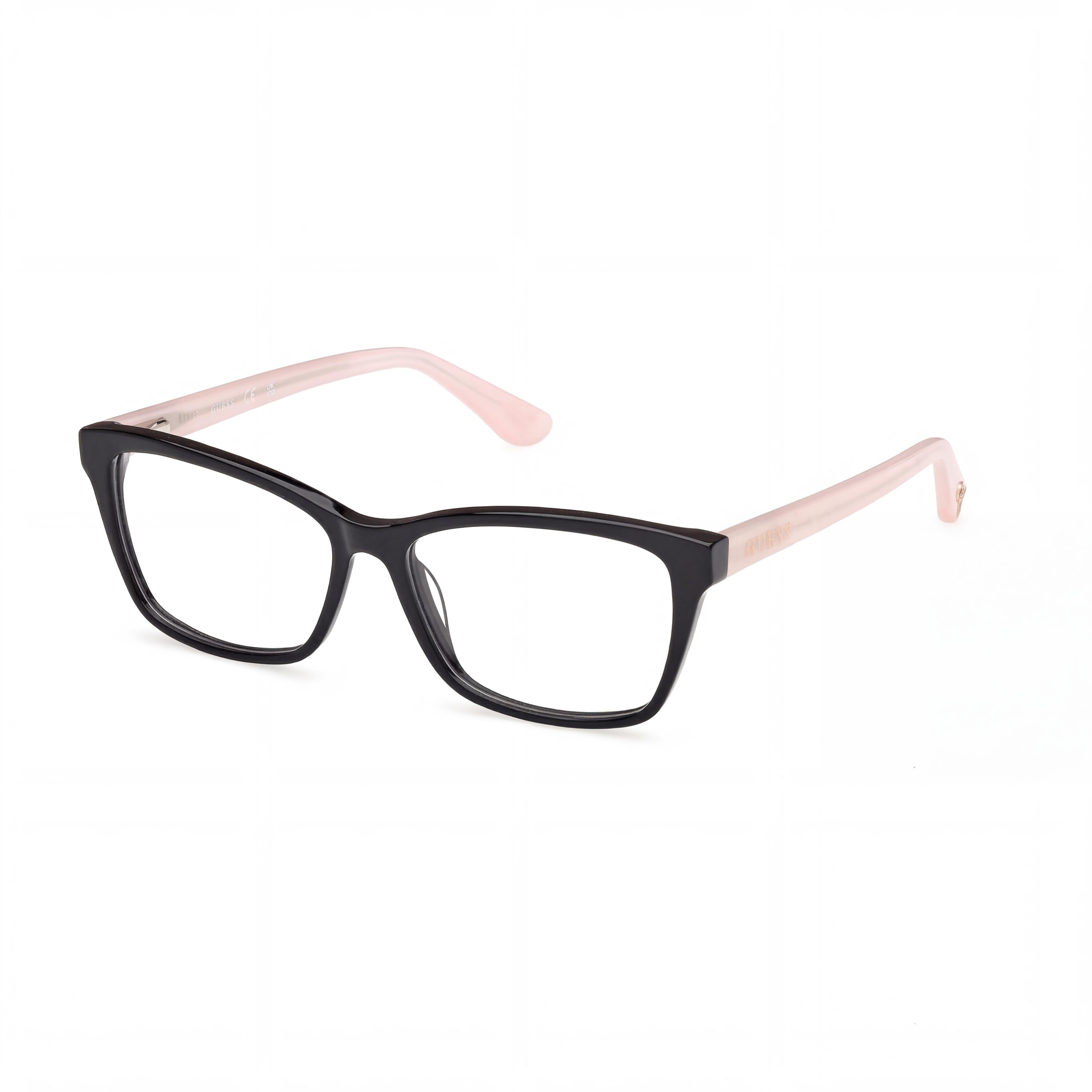GUESS Women's Gu50185 Eyewear with Shiny Black Pink Pearl Plastic Frame, 53mm Lens Width, Photo 1