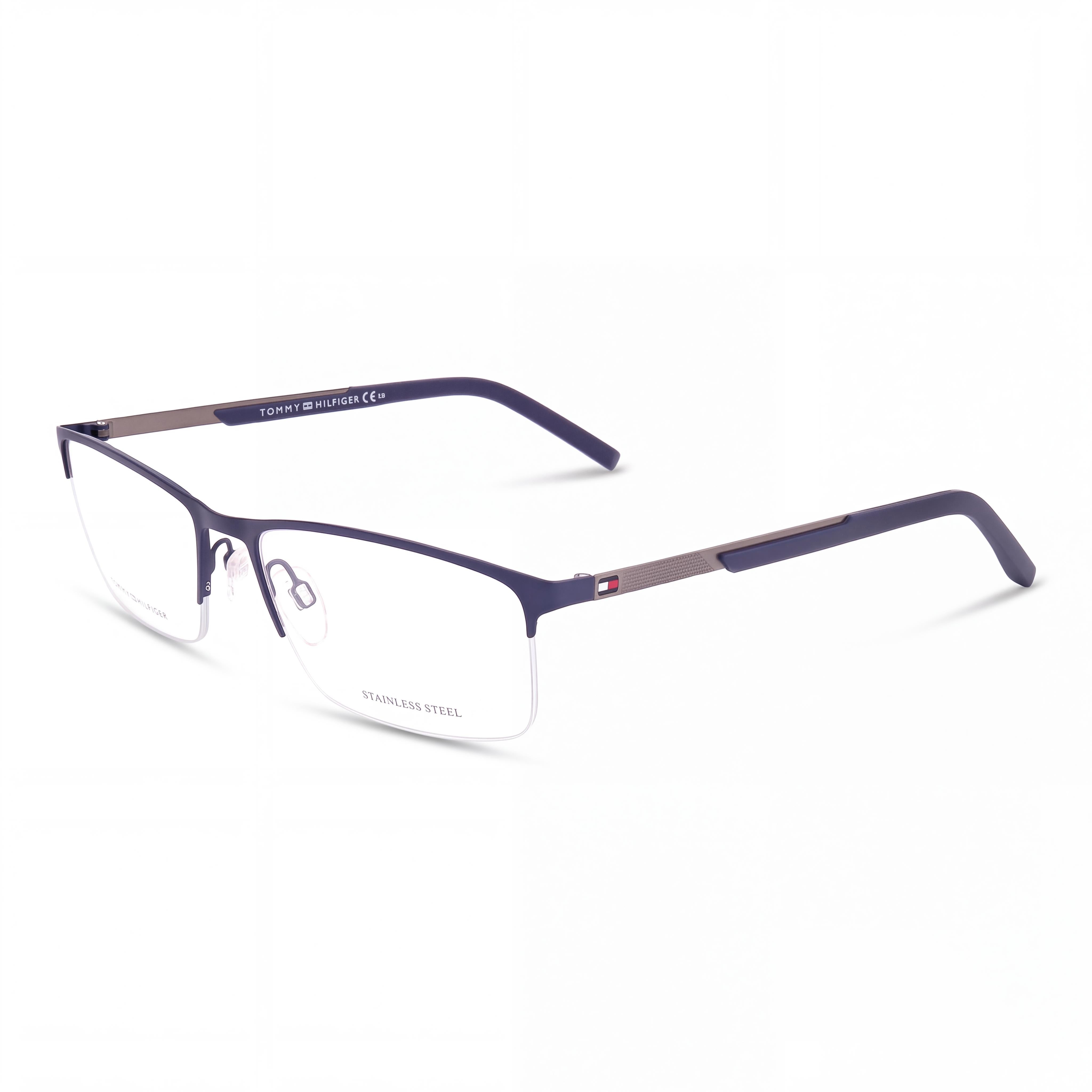 Tommy Hilfiger TH-1692 Unisex Alloy Steel Non- Eyeglasses Matt Blue, Dark Ruthenium 57mm, Photo 1