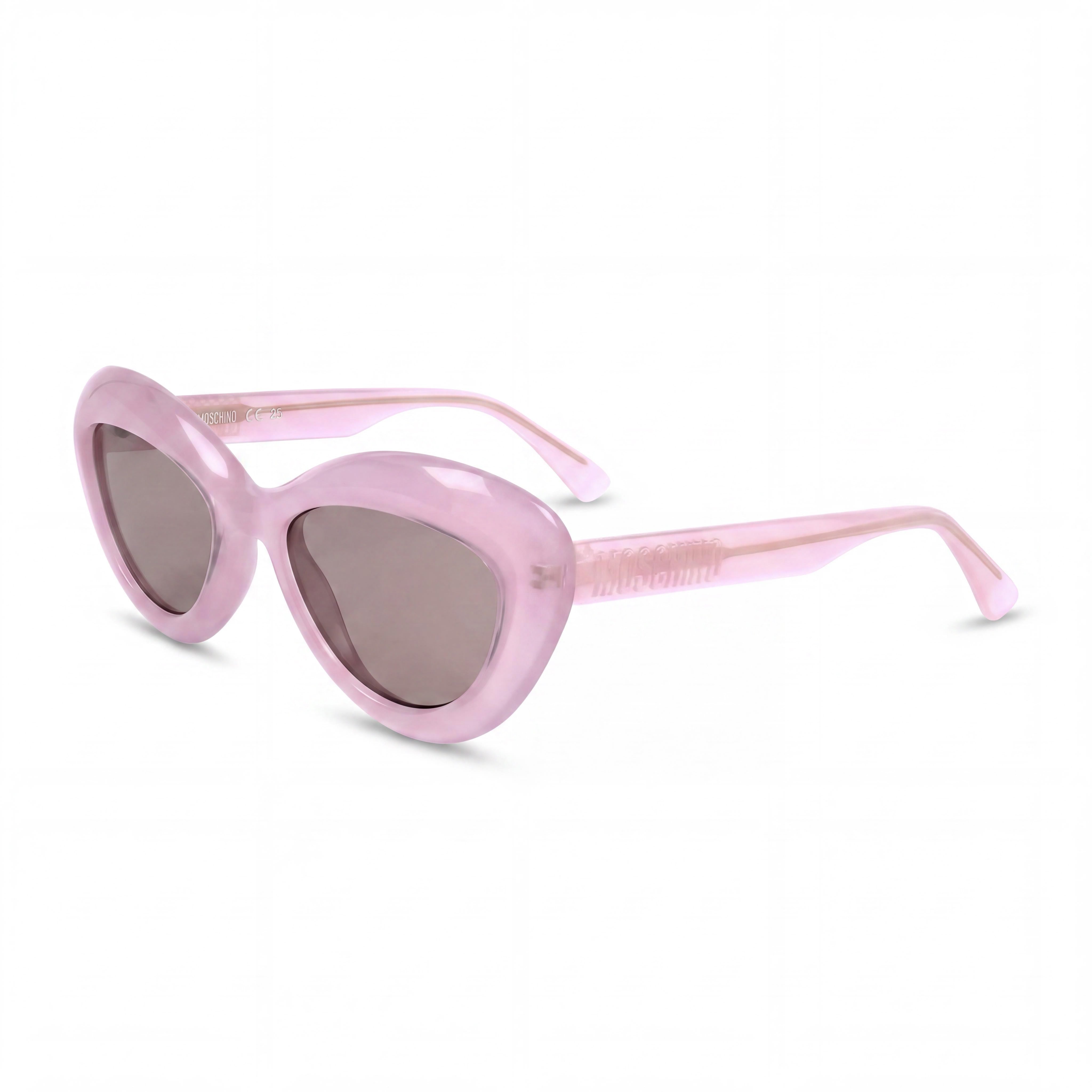 Moschino MOS163/S Women's Pink Cat Eye Plastic 100% UV Protection Non-Polarized Sunglasses 55mm, Photo 1