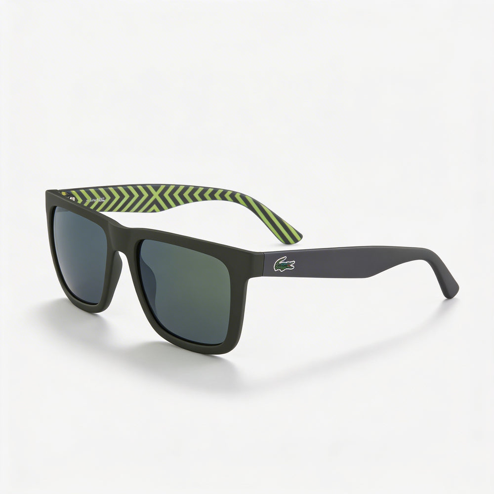Gafas de sol Lacoste L750s para hombre con montura de plástico verde militar mate y lentes grises no polarizadas con protección UV, 54