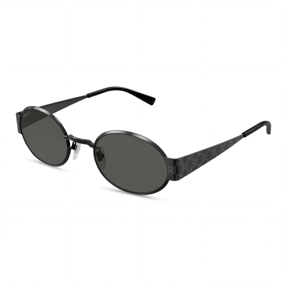 Gucci Fashion GG1854S 001 Unisex Gunmetal Black Metal Frame Grey Lens UV Protected 51mm Sunglasses