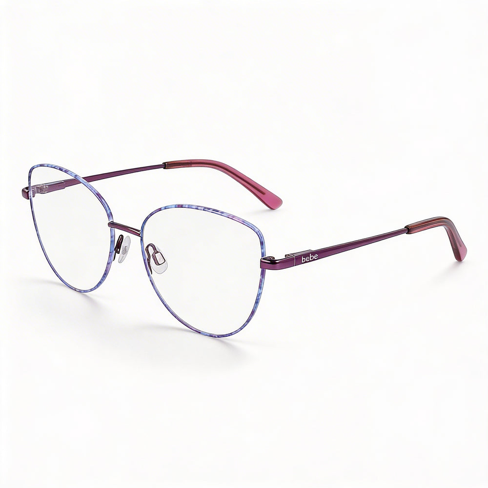 Armazones de metal para lentes ópticos Bebe Bb5207 Plum Blossom para mujer, tamaño de lente-puente-patilla 51-16-135