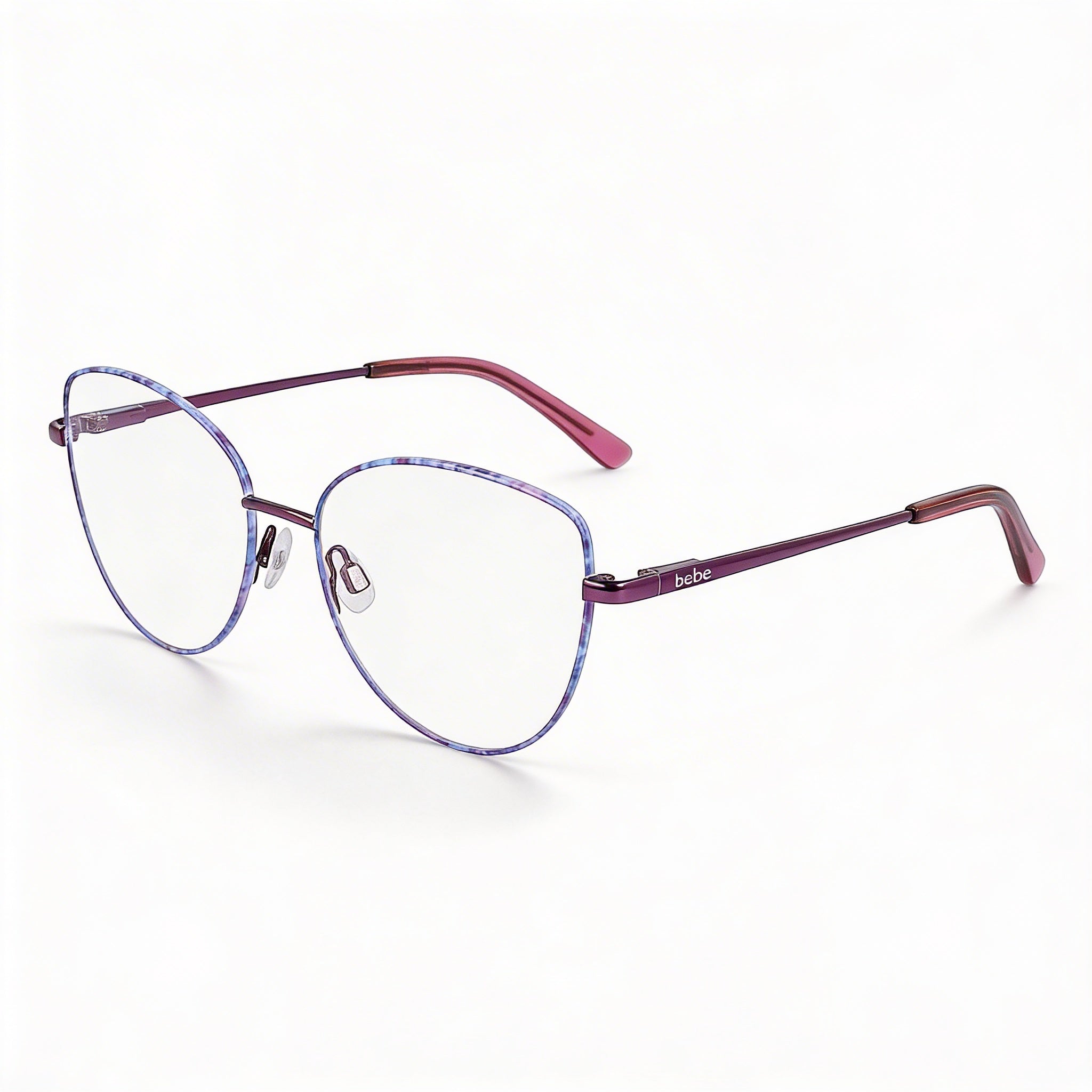 Armazones de metal para lentes ópticos Bebe Bb5207 Plum Blossom para mujer, tamaño de lente-puente-patilla 51-16-135, Photo 1