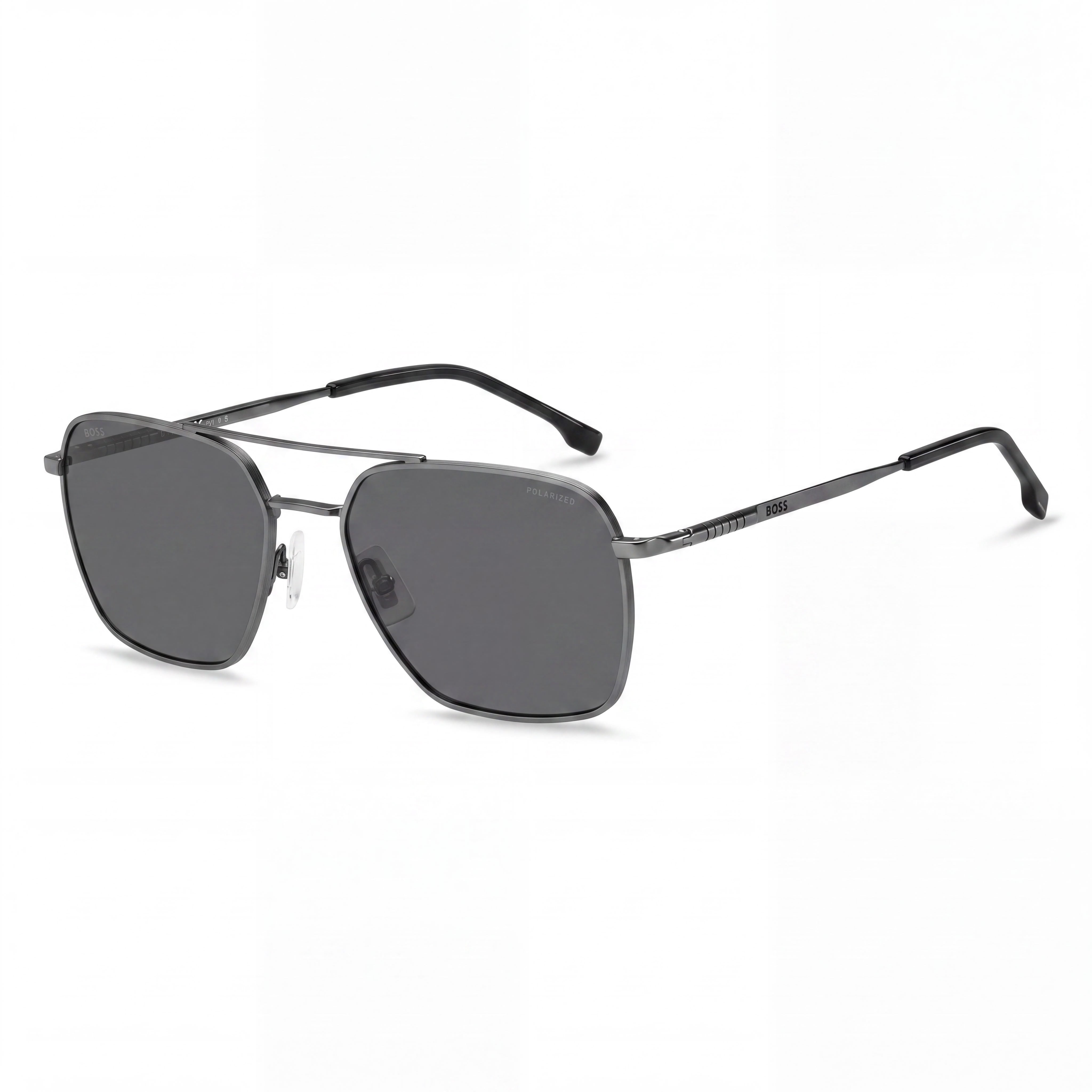 Hugo Boss Boss 1414/S Unisex Metal Frame UV Protection Sunglasses Matte Dark Ruthenium 57mm Lens, Photo 1