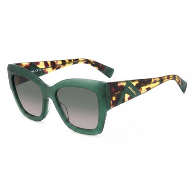 Gafas de sol Missoni Missoni de acetato verde Havana de temporada para mujer con lentes de poliéster verdes de 53 mm