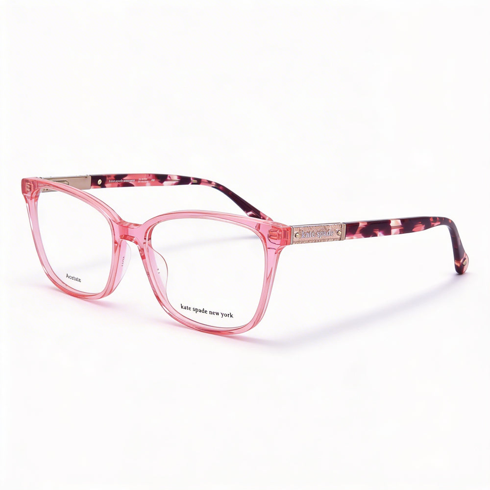 kate spade new york Davina Gafas rosas para mujer con montura de acetato y lentes de policarbonato, ancho de lente de 54 mm