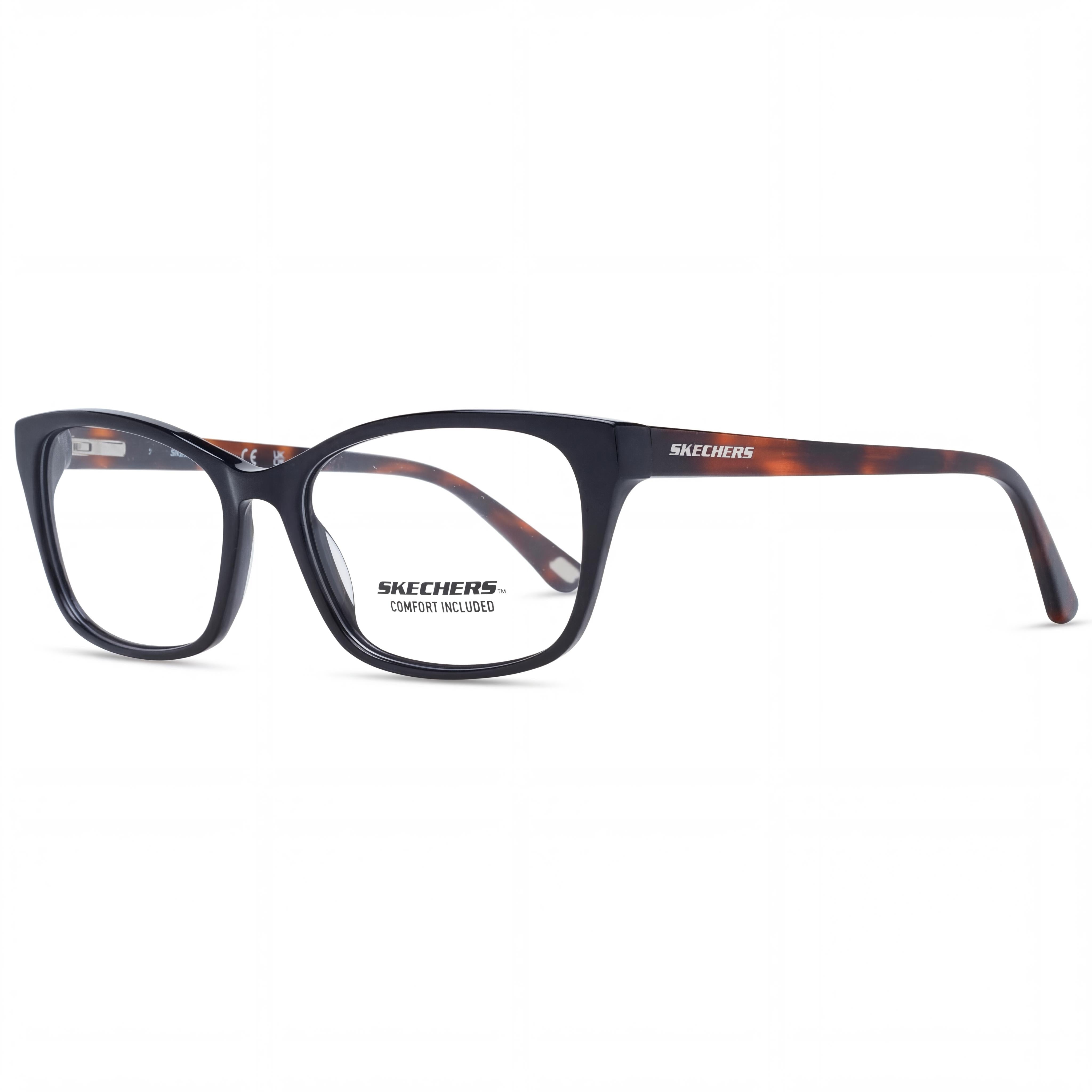 Skechers Women's SE2210 Contemporary Plastic Eyeglasses Shiny Black 53-16-140, Photo 1