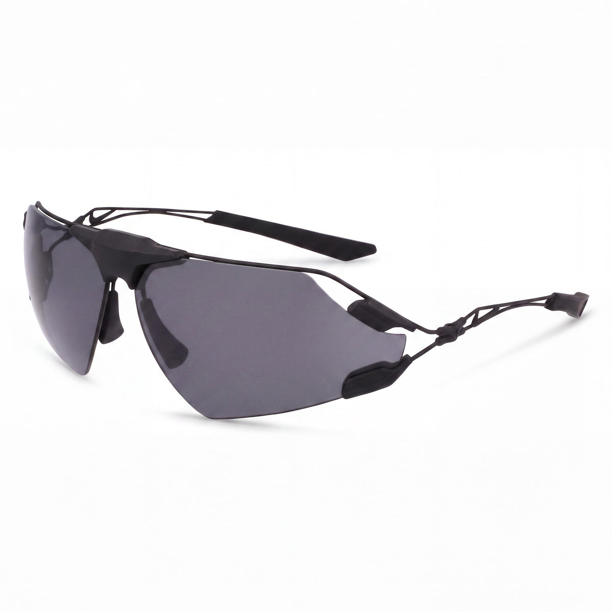 Gafas de sol polarizadas de titanio gris para hombre Nike ZEUS EDGE P EV24032, montura negra mate, UV 400, 76 mm, Photo 1