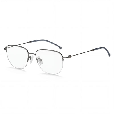 Hugo Boss Modern para hombre Gafas no polarizadas de aleación de acero, rutenio oscuro mate 54 mm