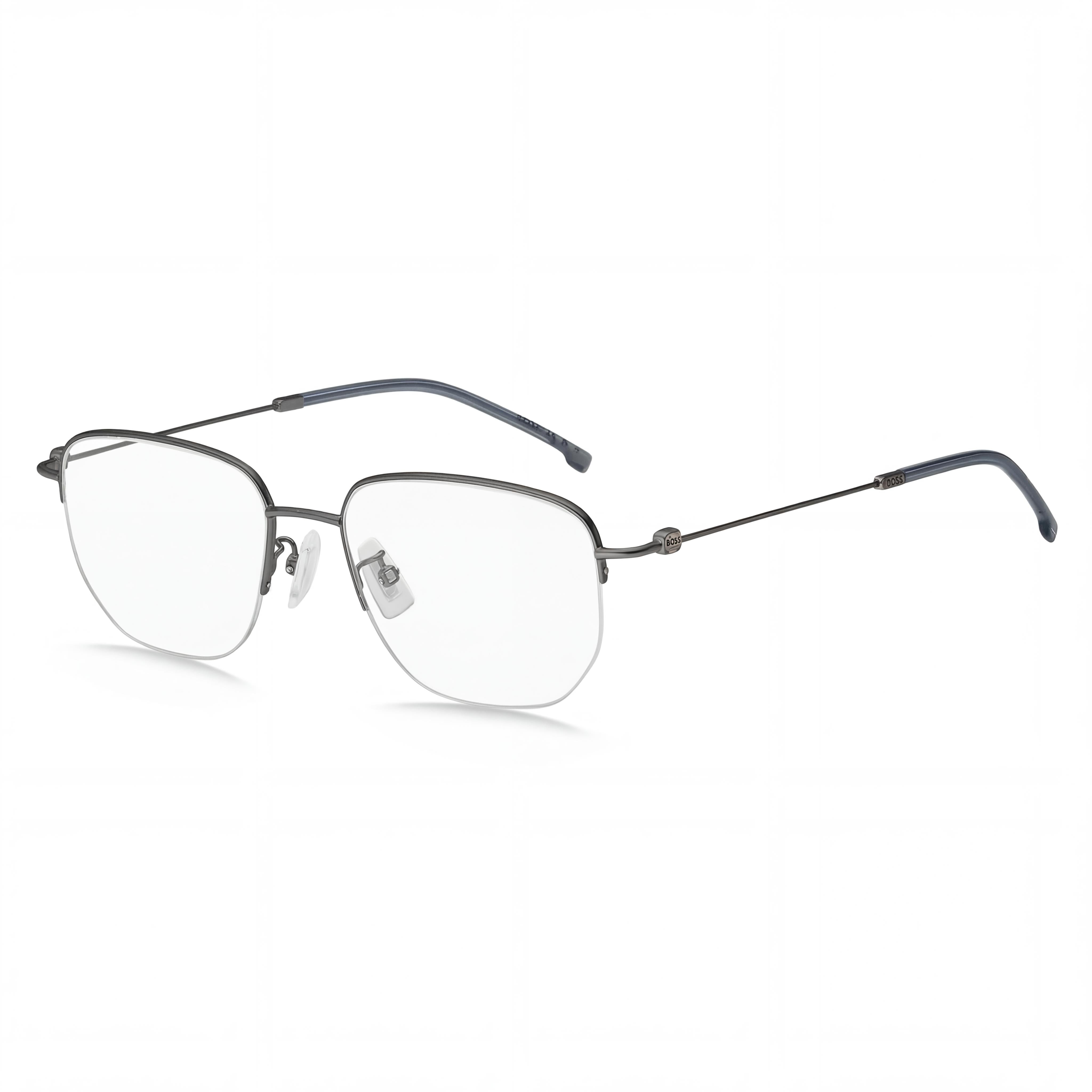Hugo Boss Modern para hombre Gafas no polarizadas de aleación de acero, rutenio oscuro mate 54 mm, Photo 1
