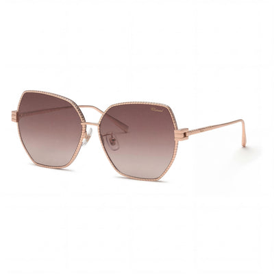 Chopard Casual Women's Shiny Copper Gold Titanium Brown Gradient Violet Sunglasses 59mm