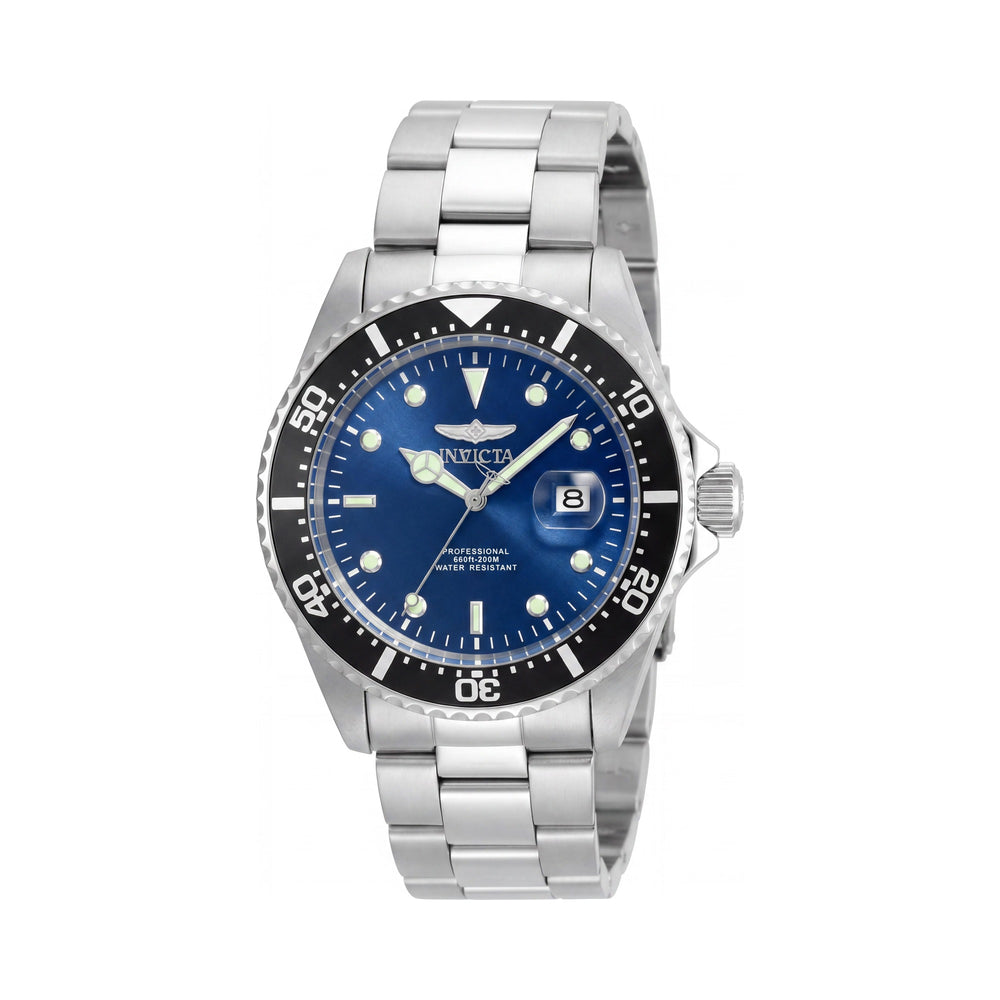Invicta Pro Diver 22054 Men's 43mm Stainless Steel Blue Dial Quartz Bracelet 200m Water Resistant Watch