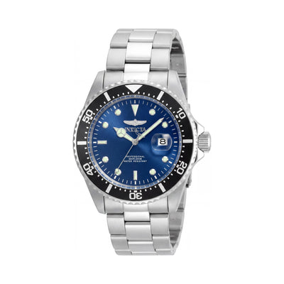 Invicta Pro Diver 22054 Reloj de hombre de 43 mm de acero inoxidable, esfera azul, cuarzo, brazalete, resistente al agua 200 m