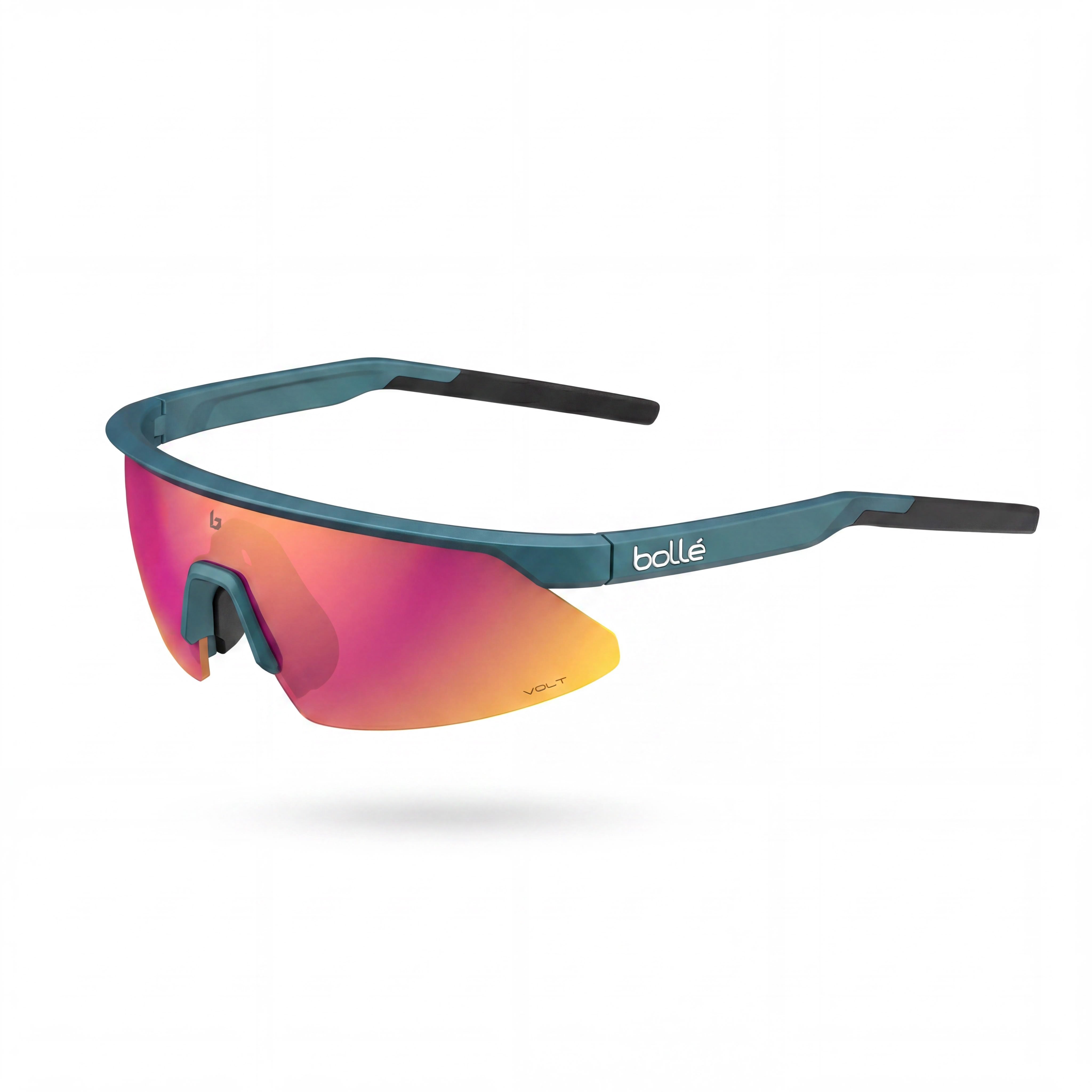bollé MICRO EDGE Creator Unisex Teal Metallic-Volt Ruby Acrylic Frame Glass Lens Non-Polarized Sunglasses, Photo 1