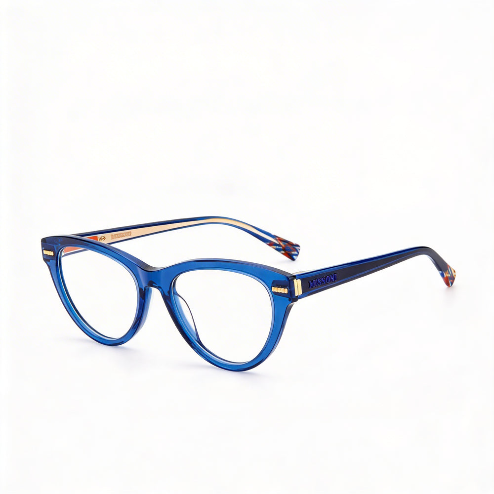Gafas de sol Missoni MIS 0073 para mujer con montura de acetato azul y lentes azules, ancho de lente de 51 mm