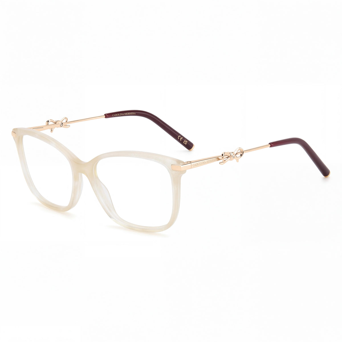 Carolina Herrera 0218 Women’s Contemporary Sunglasses, White Marble Eco Acetate Frame, 55mm, Photo 1