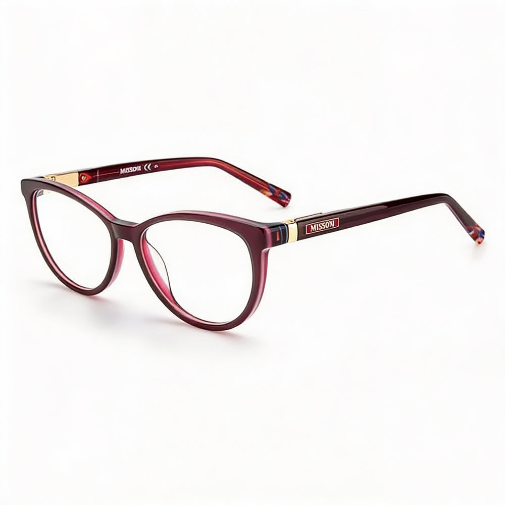 Gafas de acetato Missoni Modern para mujer, color gris, lentes de 54 mm, puente de 16 mm y patillas de 135 mm.