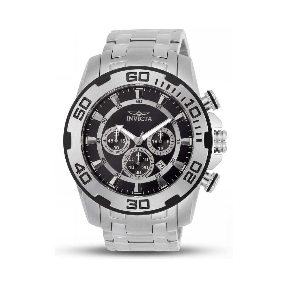 Invicta Pro Diver 22318 Cronógrafo de Cuarzo para Hombre, Acero Inoxidable, Esfera Negra, 50 mm