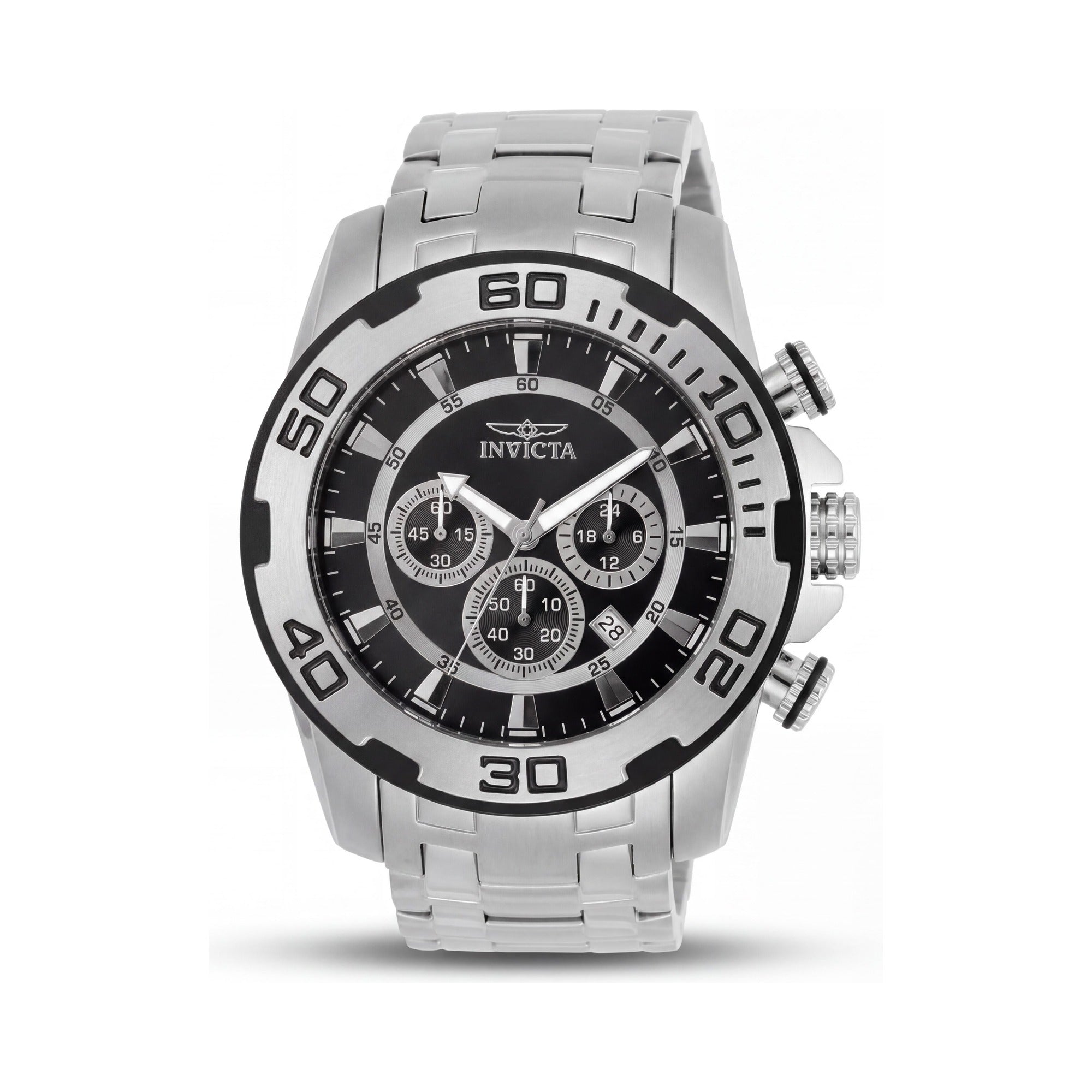 Invicta Pro Diver 22318 Cronógrafo de Cuarzo para Hombre, Acero Inoxidable, Esfera Negra, 50 mm, Photo 1