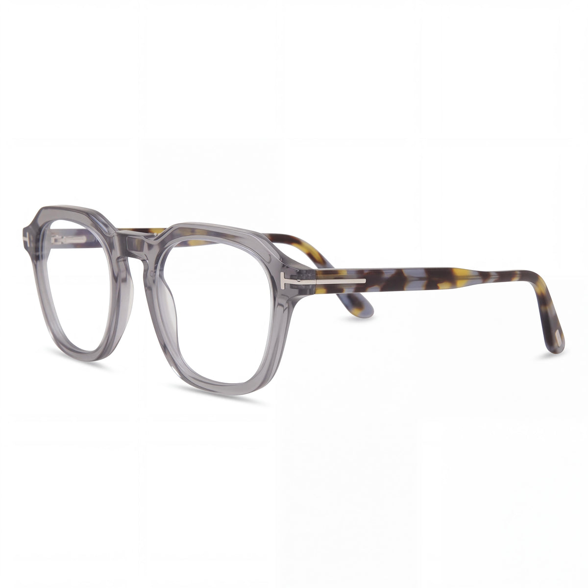 Tom Ford TF5836-B Men's Square Plastic Blue-Light Block Eyeglasses Transparent Grey 49mm, Photo 1