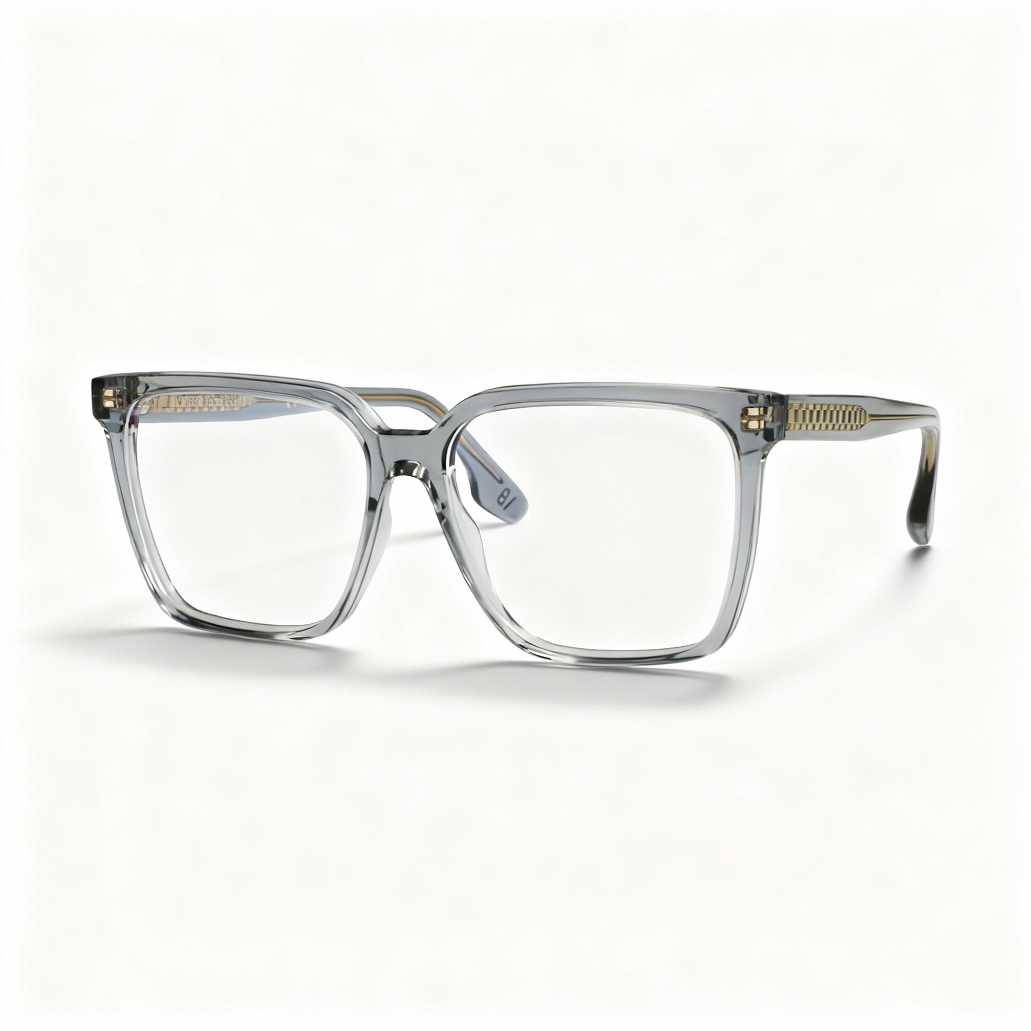 Victoria Beckham VB2669 Women's Square Transparent Grey Acetate Eyeglasses 55-15-140