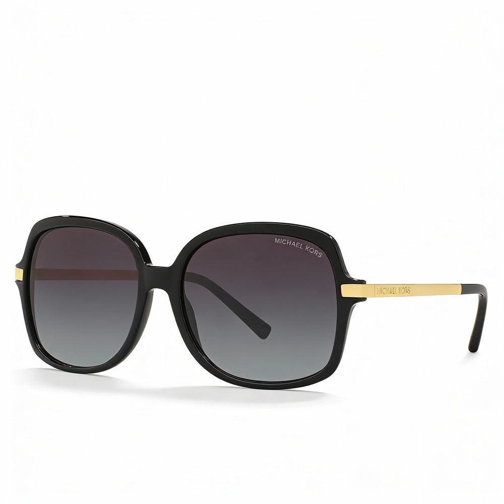 Michael Kors Mk2024 Adrianna I Unisex Black Gold Light Grey Shaded Composite Frame Light Grey Gradient UV Protection Sunglasses 57mm
