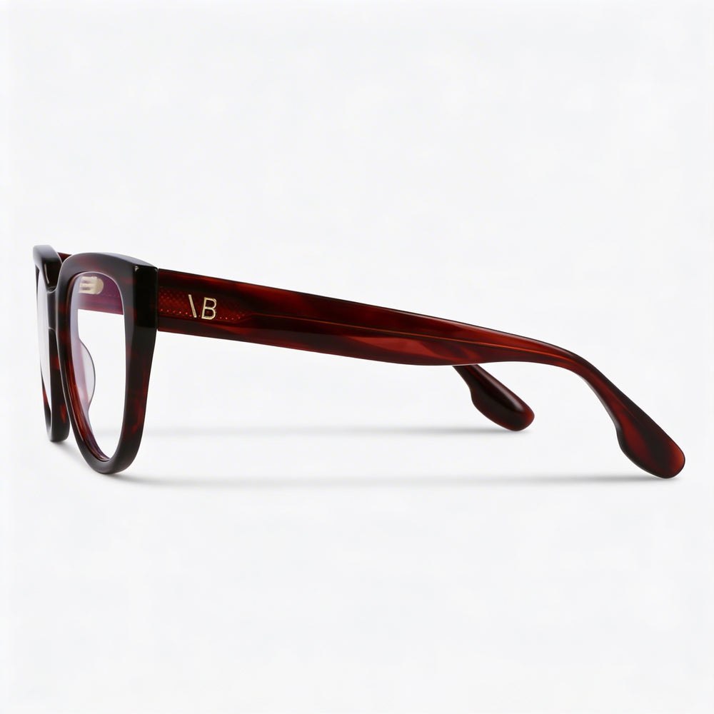 Gafas graduadas Victoria Beckham Vb2674 para mujer, con rayas rojas y lentes transparentes de demostración, 53-17-140