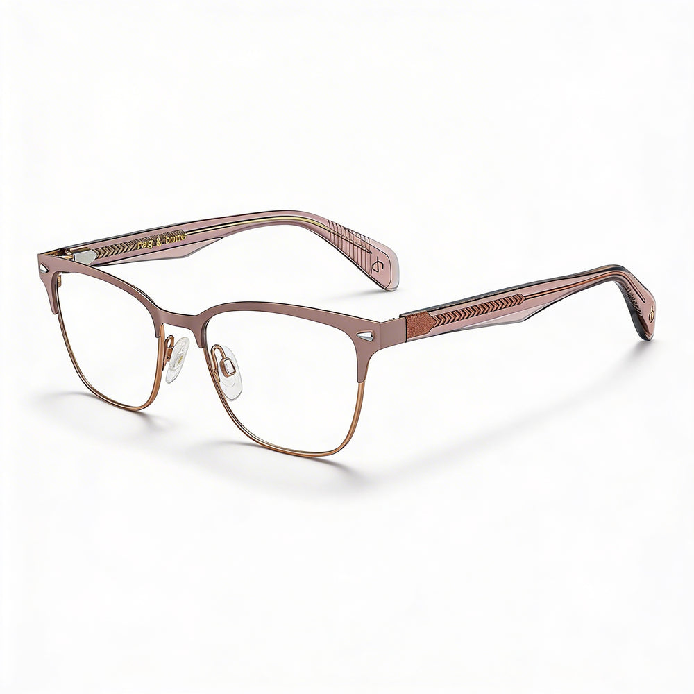 Rag & Bone Rnb 3022 Women's Sunglasses with Metal Frame in Mud Color and Polycarbonate Lenses, Size 53-17-140